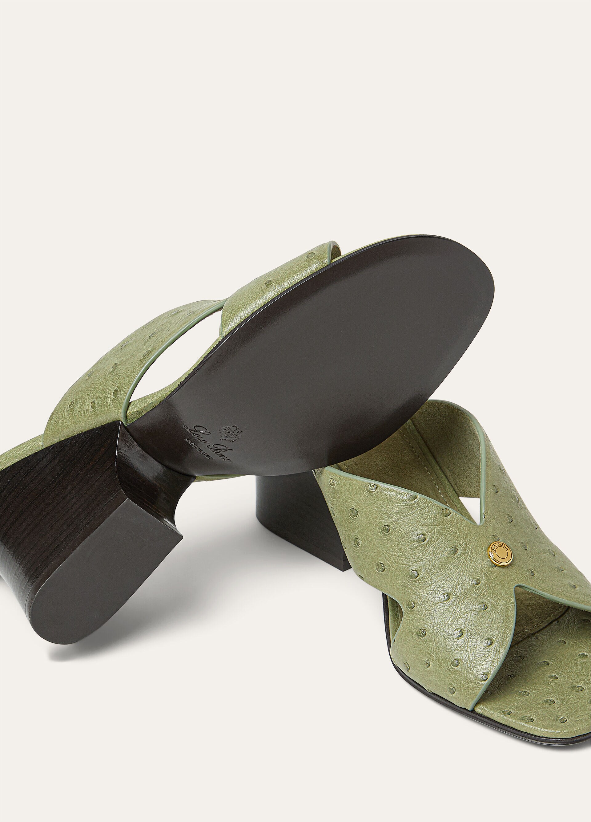 VERA HEELED MULE H80 OSTRICH