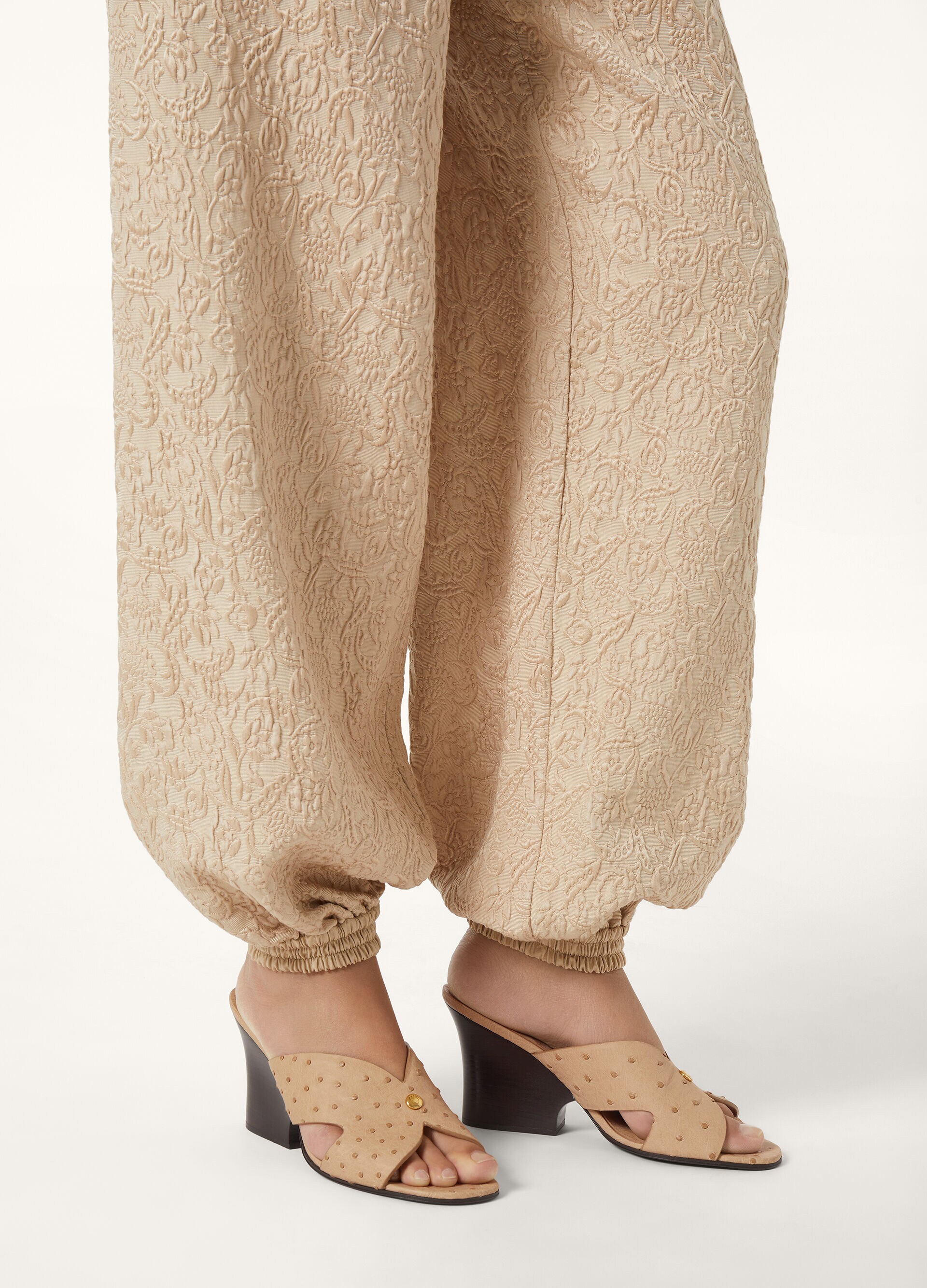 VERA HEELED MULE H80 OSTRICH SADDLE FINISH