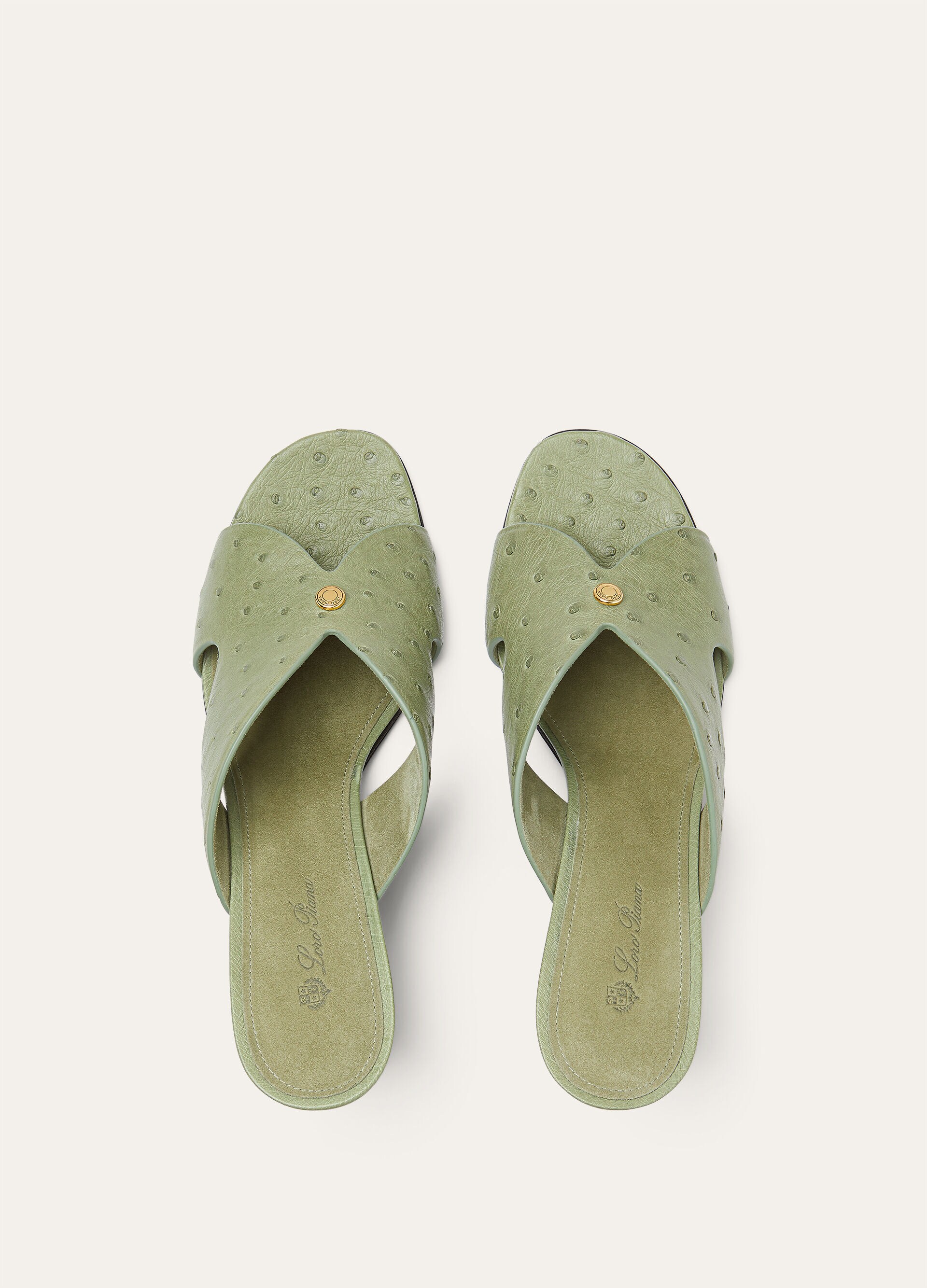 VERA HEELED MULE H80 OSTRICH