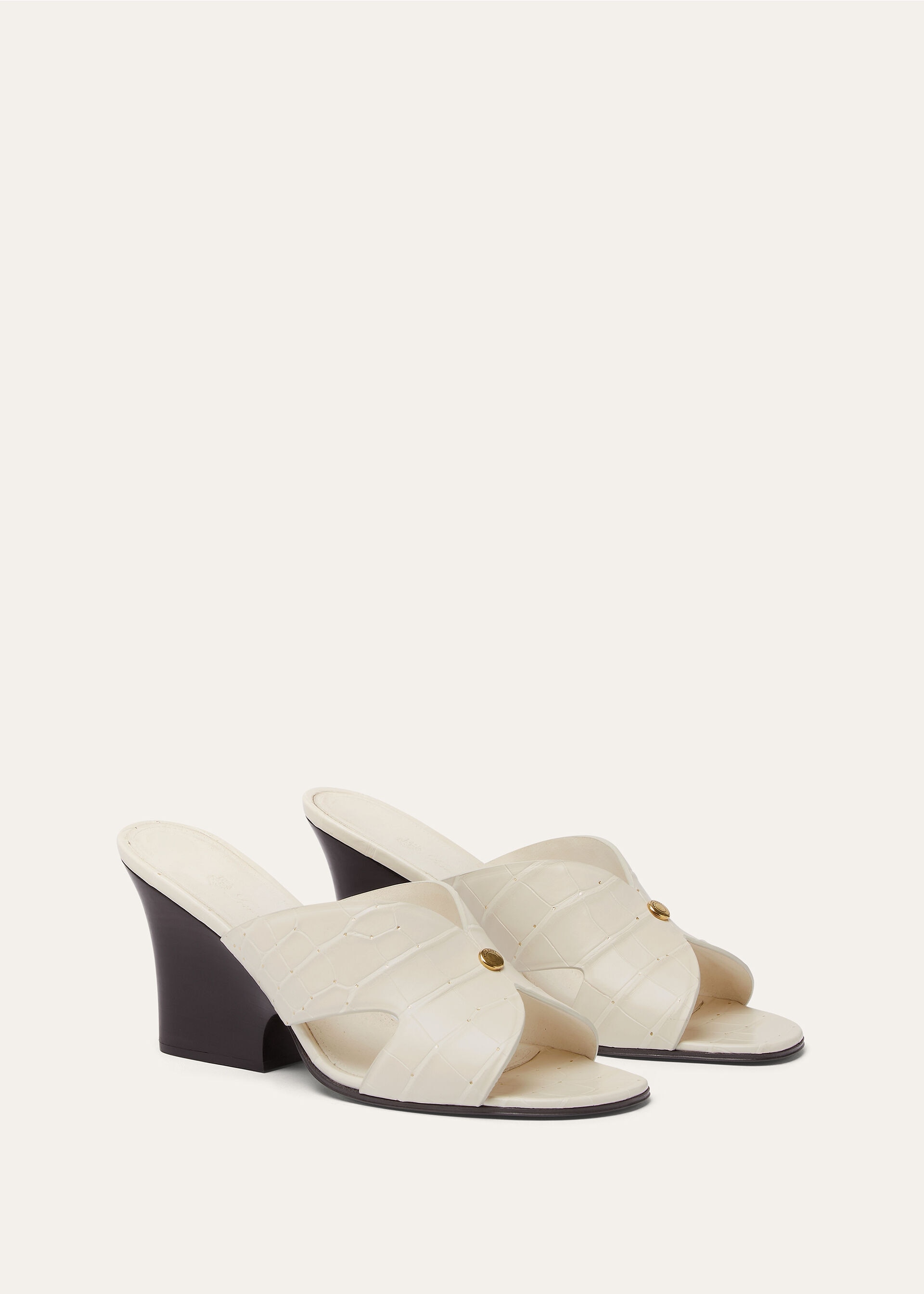 VERA HEELED MULE H80 ALLIGAT. SAFARI
