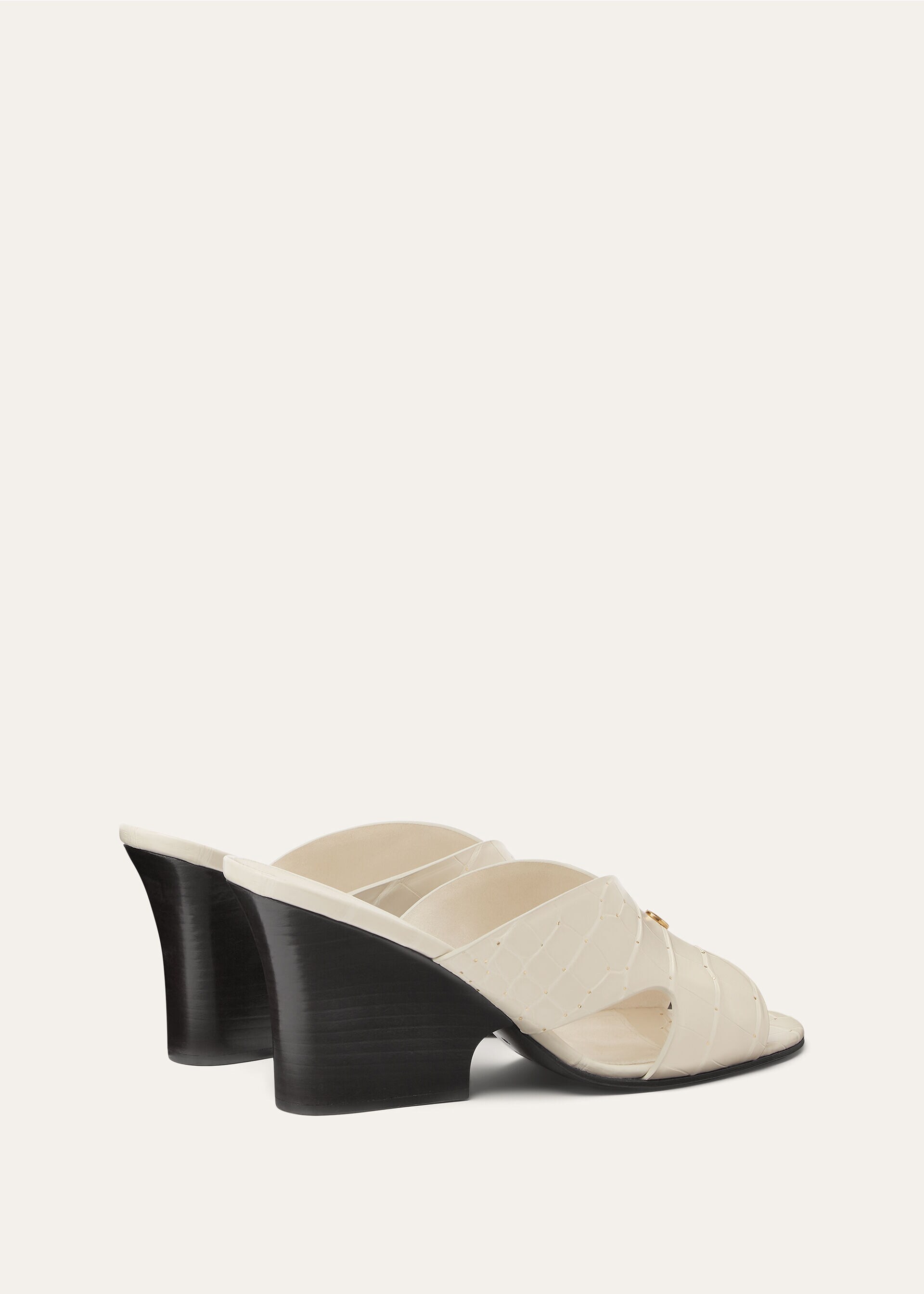 VERA HEELED MULE H80 ALLIGAT. SAFARI