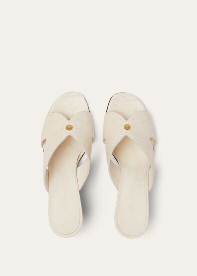 VERA HEELED MULE H80 ALLIGAT. SAFARI