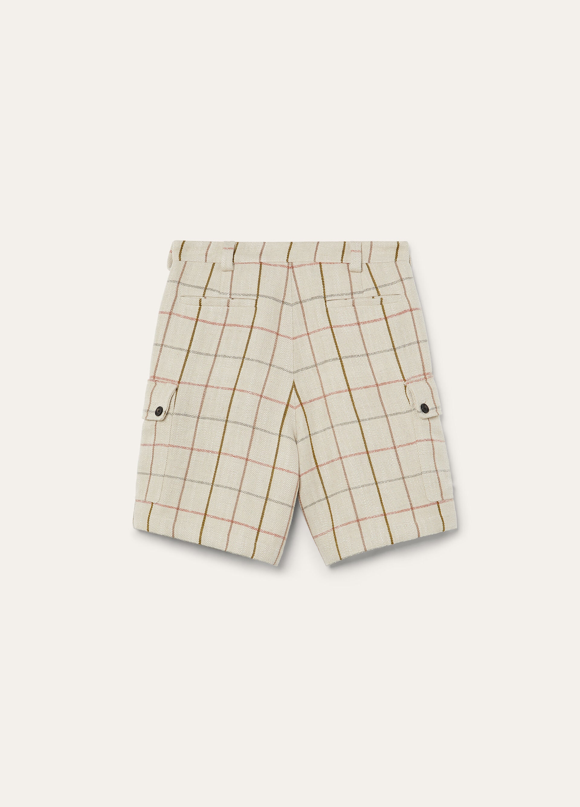 BROOKE BERMUDA LINEN CANVAS OVERCHECKED