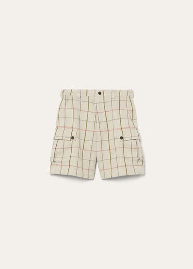 BROOKE BERMUDA LINEN CANVAS OVERCHECKED