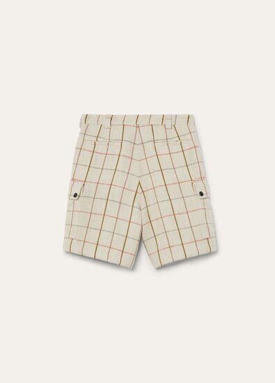 BROOKE BERMUDA LINEN CANVAS OVERCHECKED