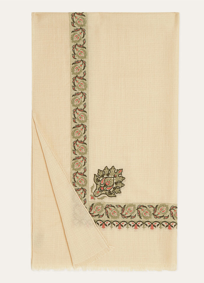 FLOWER ECHOES EMBROIDERY STOLE CASH SILK_FAP4243_F6UY_NR_2