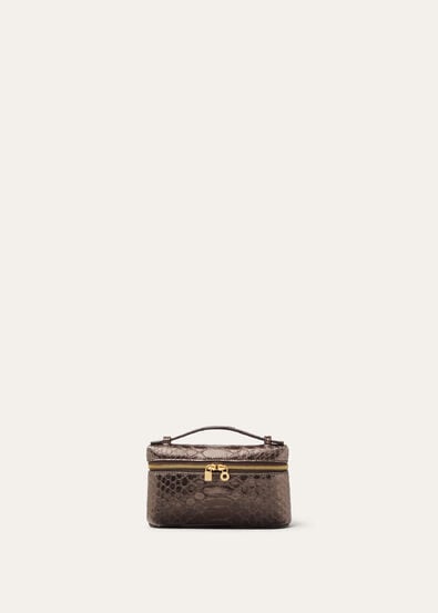 EXTRA POCKET MINI POUCH METALLIC PYTHON