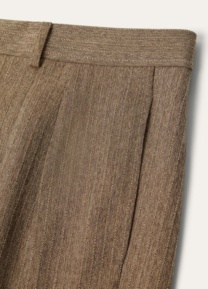 【PORTERNA】Reuben Brushed Trousers Ruben Pants Linen Elm Wood | Loro Piana US