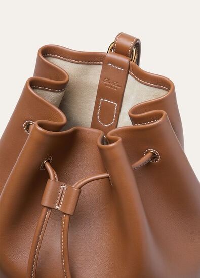 EXTRA DRAWSTRING BACKPACK L27 ROUNDED LEATHER