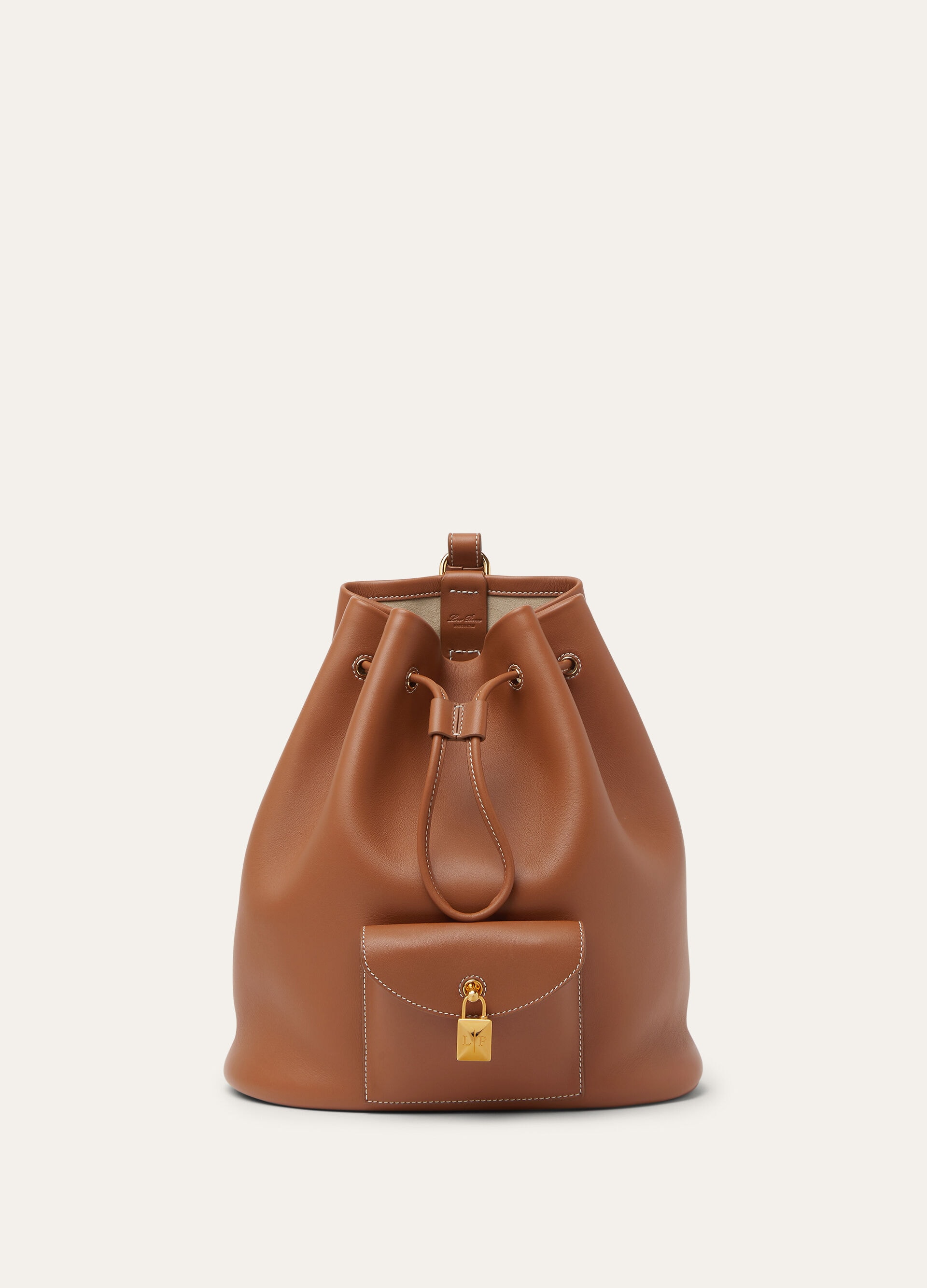 EXTRA DRAWSTRING BACKPACK L27 ROUNDED LEATHER