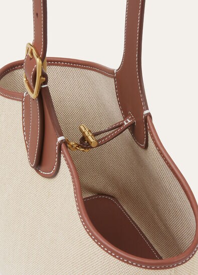 BOBBIN BUCKET NATURAL CANVAS/ROUNDED LEATHER