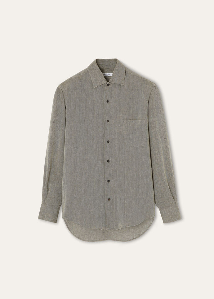 ANDRE' SHIRT SUMMER LINEN CREPE HERRINGBONE_FAP4340_F6M9_1