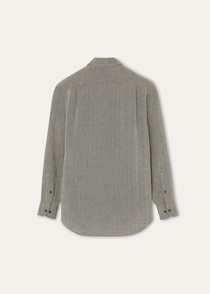 ANDRE' SHIRT SUMMER LINEN CREPE HERRINGBONE_FAP4340_F6M9_2