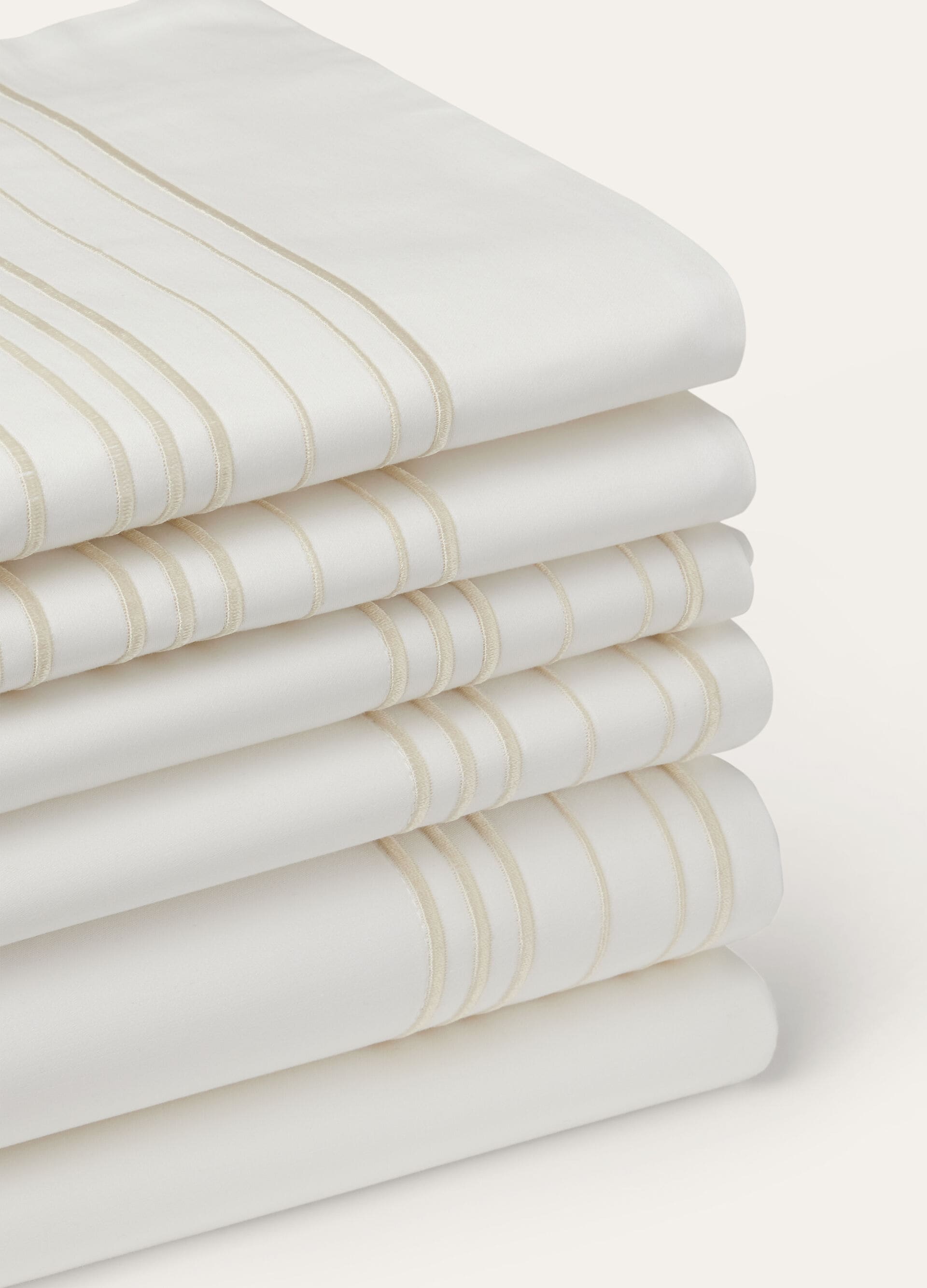EMBROIDERED STRIPE BEDDING SET ORGANIC COTTON