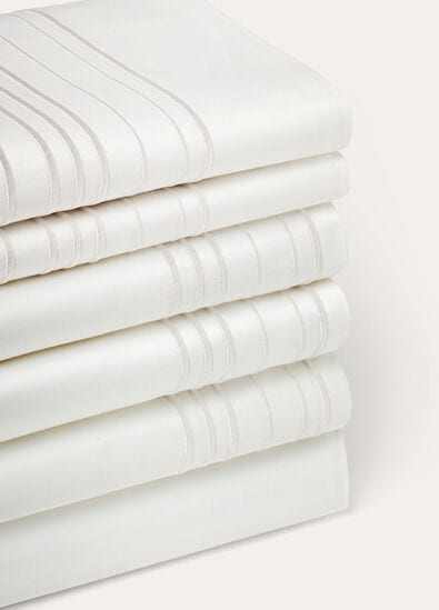 EMBROIDERED STRIPE BEDDING SET ORGANIC COTTON
