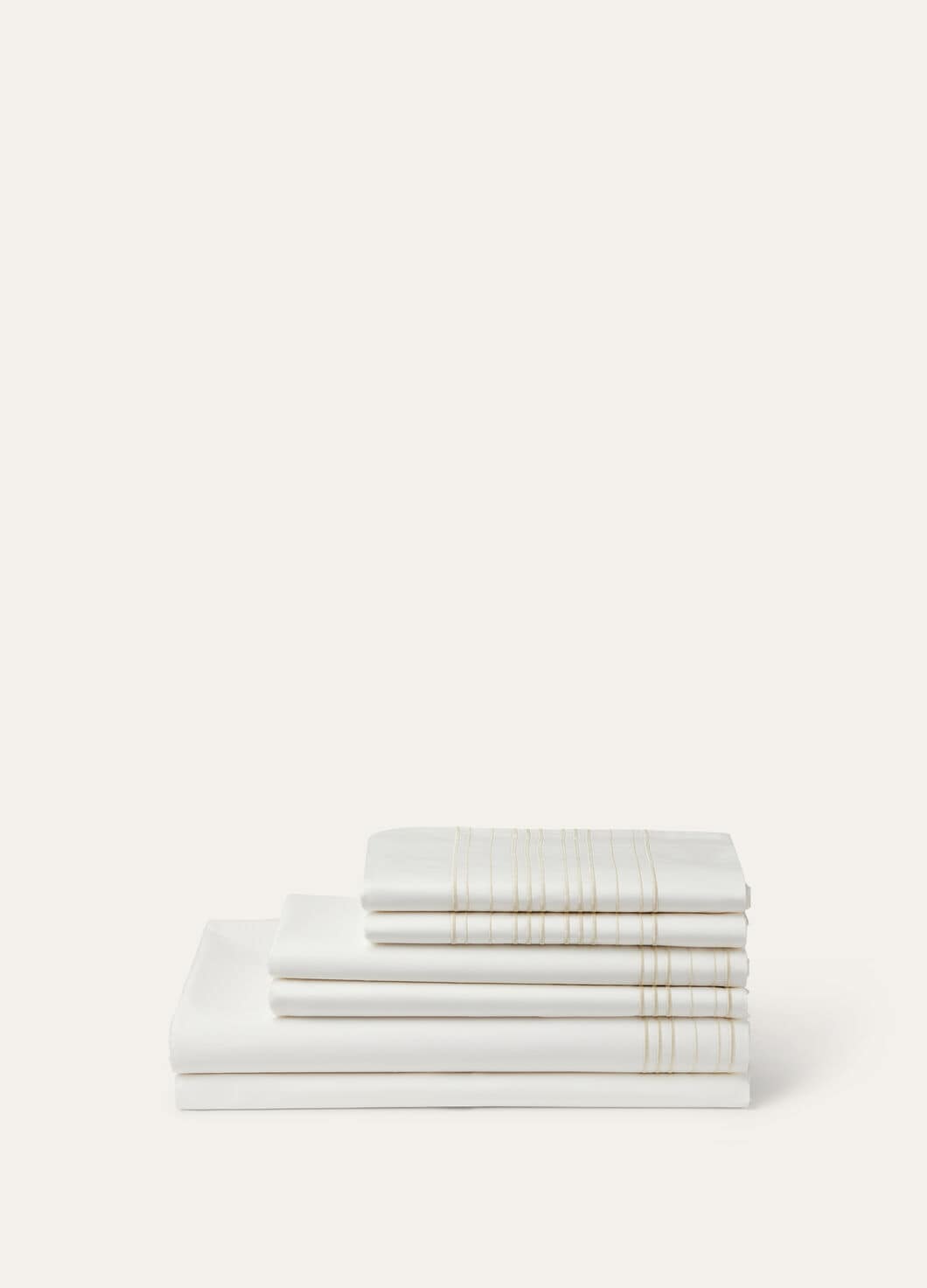 EMBROIDERED STRIPE BEDDING SET ORGANIC COTTON