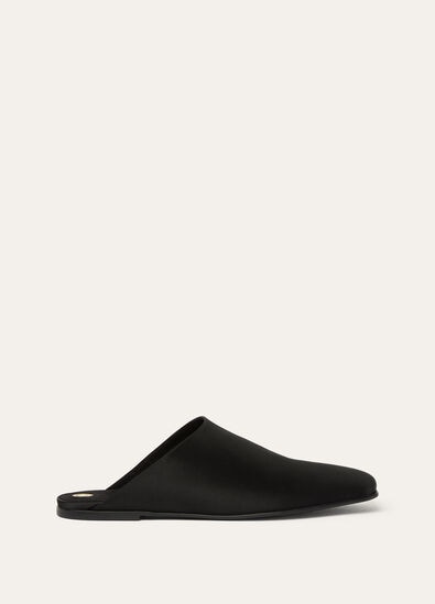 ALBA FLAT MULE SATIN