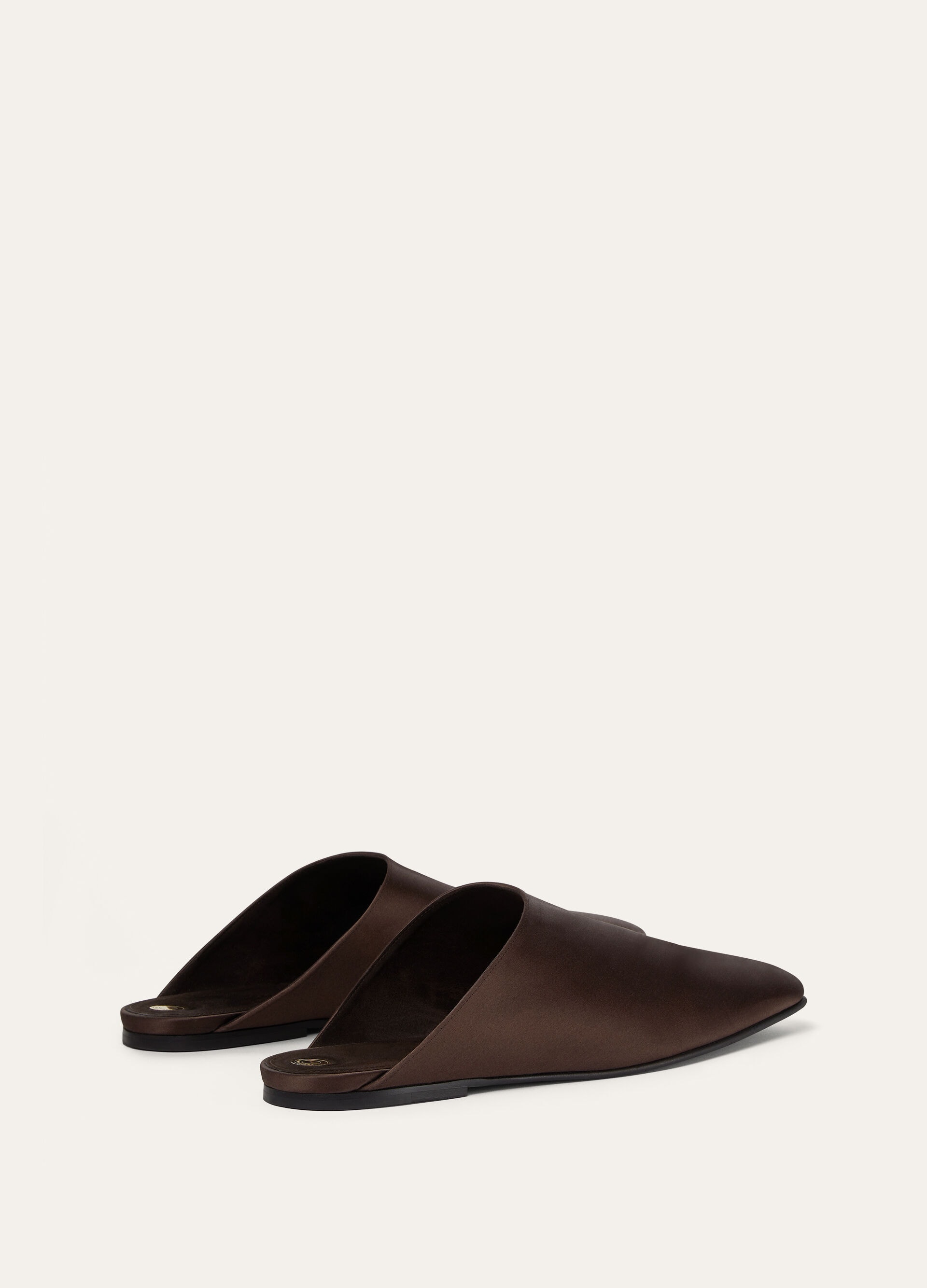 ALBA FLAT MULE SATIN
