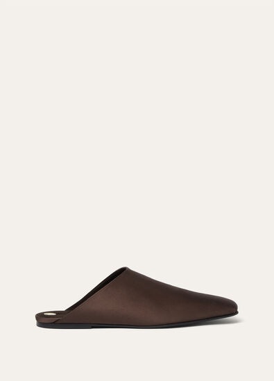 ALBA FLAT MULE SATIN