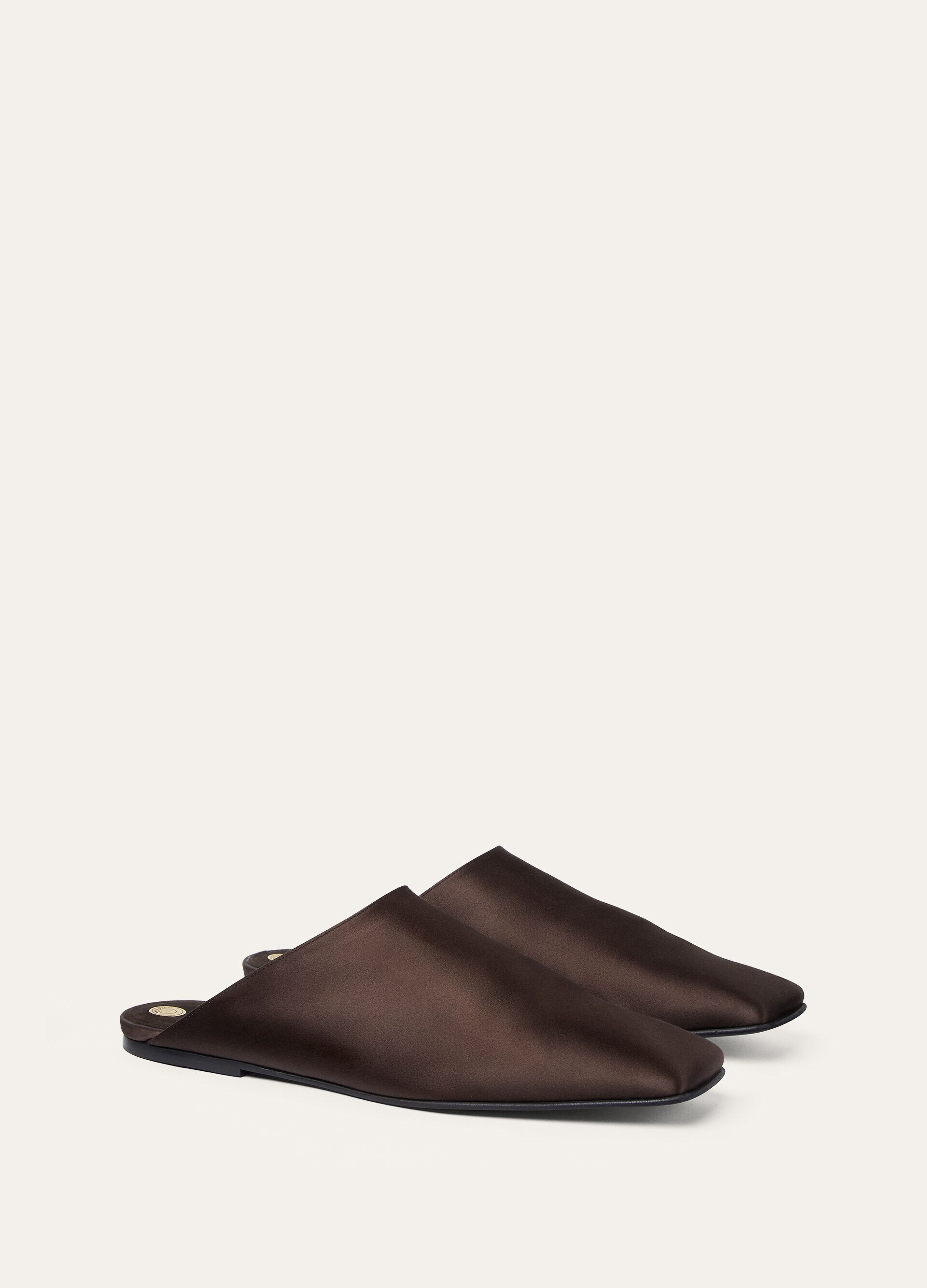 ALBA FLAT MULE SATIN