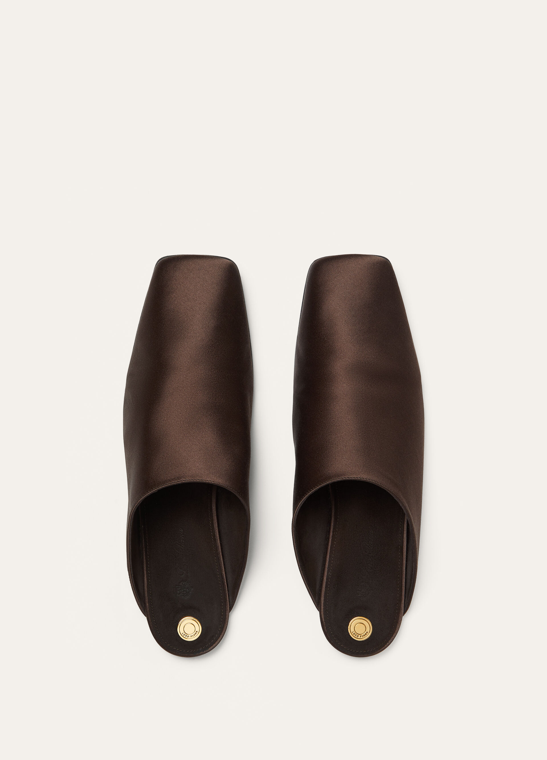 ALBA FLAT MULE SATIN