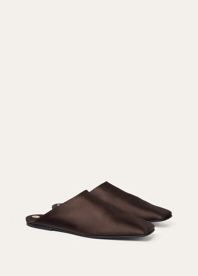 ALBA FLAT MULE SATIN
