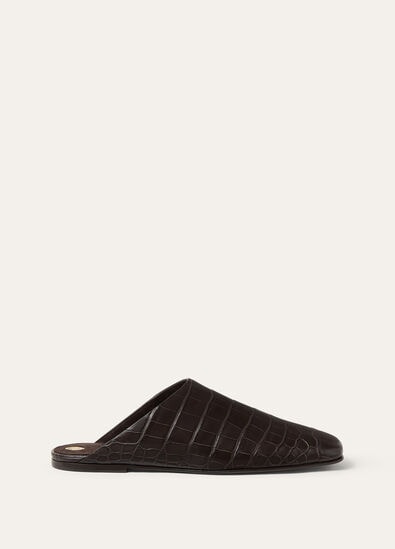 ALBA FLAT MULE SOFT MATT ALLIGATOR