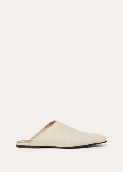 ALBA FLAT MULE TAILORING SILK CHEVRON