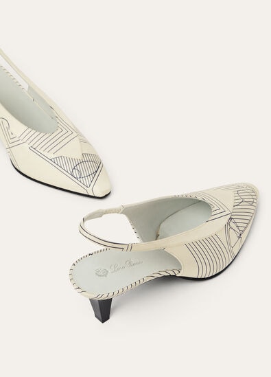 REBECCA DOUBLE SLINGBACK PUMP T55 APERITIVO TWILL