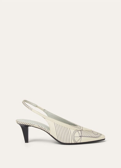 REBECCA DOUBLE SLINGBACK PUMP T55 APERITIVO TWILL