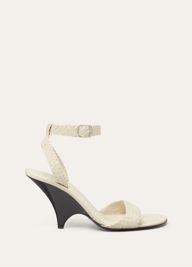 EVA HEELED SANDAL WOVEN LEATHER