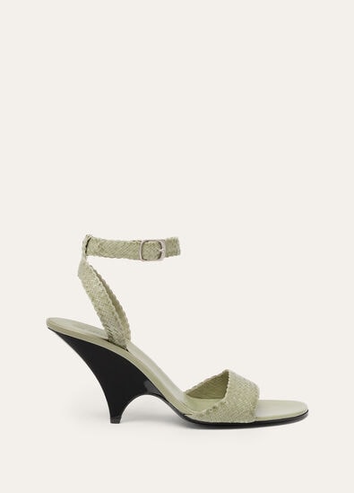 EVA HEELED SANDAL WOVEN LEATHER