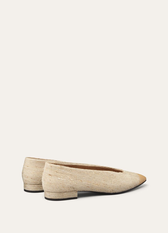 REBECCA CAP TOE BALLER. FANCY SHANTUNG & CALF_FAP4639_H0WT_4