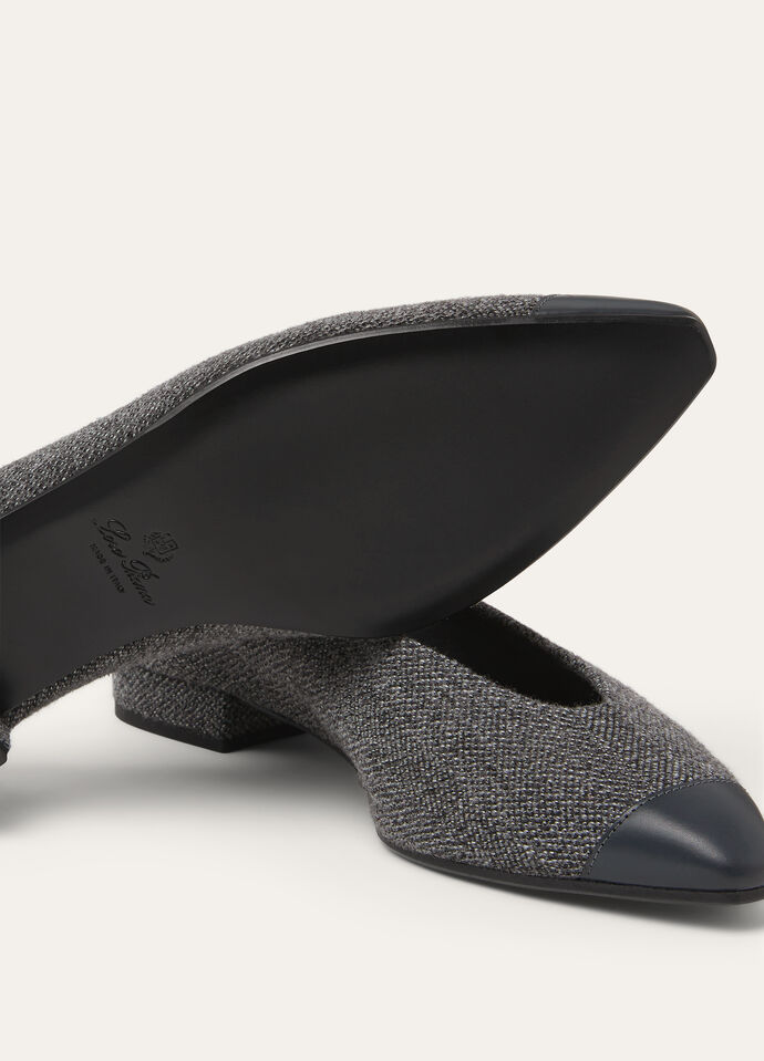 REBECCA CAP TOE BALLER. LINEN CASH RAIN & CALF_FAP4645_F6F9_5