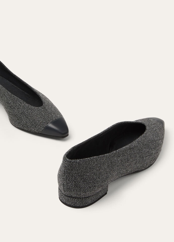 REBECCA CAP TOE BALLER. LINEN CASH RAIN & CALF_FAP4645_F6F9_7