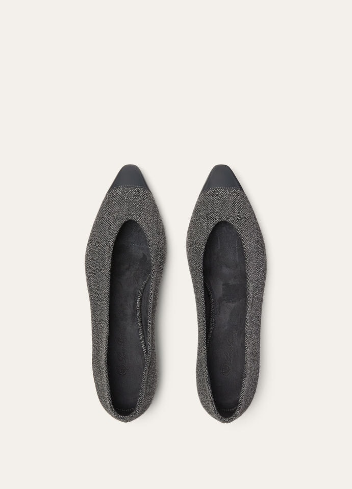 REBECCA CAP TOE BALLER. LINEN CASH RAIN & CALF_FAP4645_F6F9_6