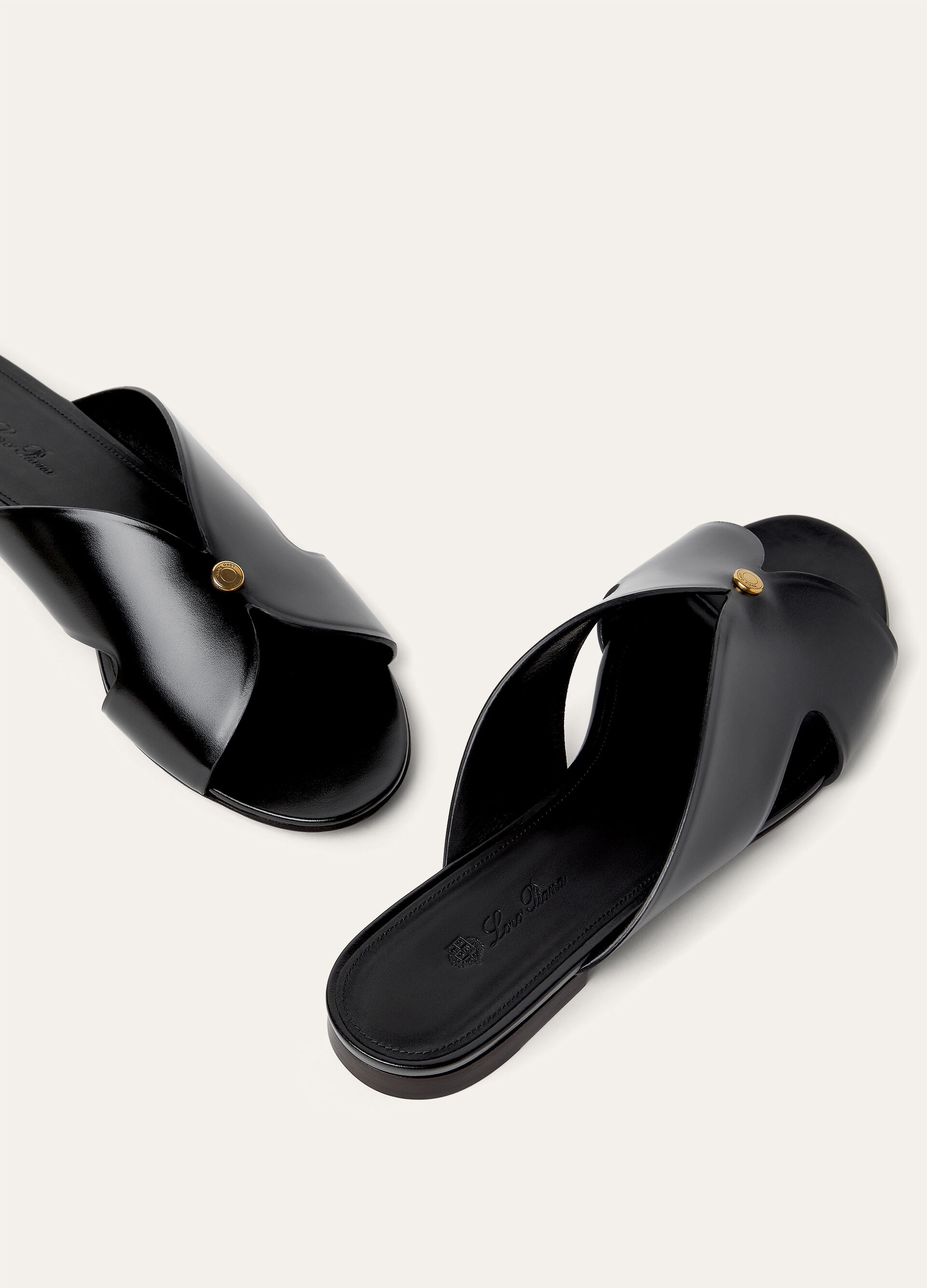 VERA FLAT MULE GLAZED CALF