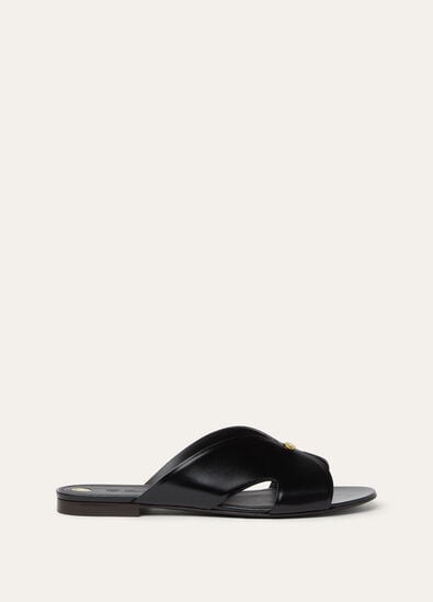 VERA FLAT MULE GLAZED CALF