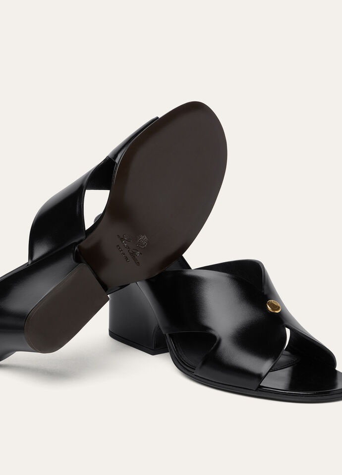 Vera Sandal Calfskin Black | Loro Piana US