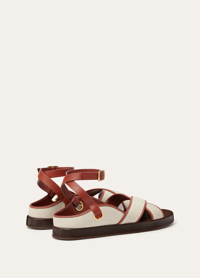 LEO BUCKLE SANDAL CANVAS AND CALF_FAP4717_B3QV_38_4