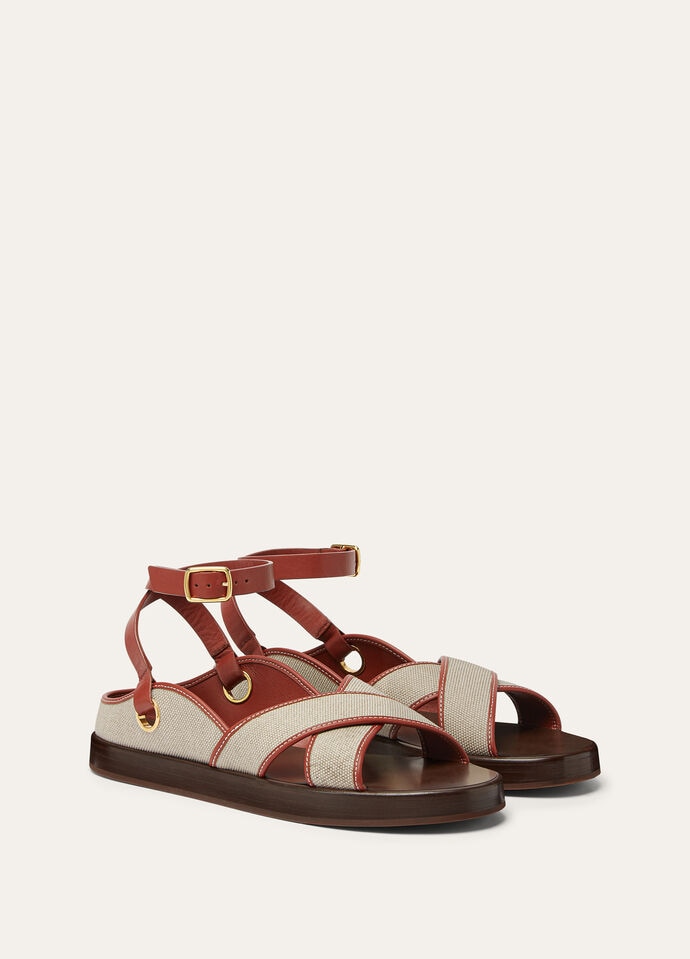 LEO BUCKLE SANDAL CANVAS AND CALF_FAP4717_B3QV_38_3