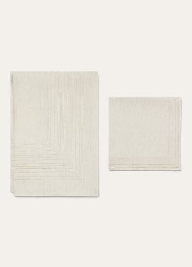 EMBROIDERED SUITCASE STRIPE TABLECLOTH 8 PAX