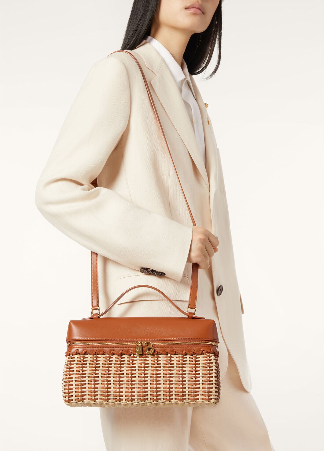 EXTRA POCKET L27 BRAIDED WICKER/ROUNDED LEATHER