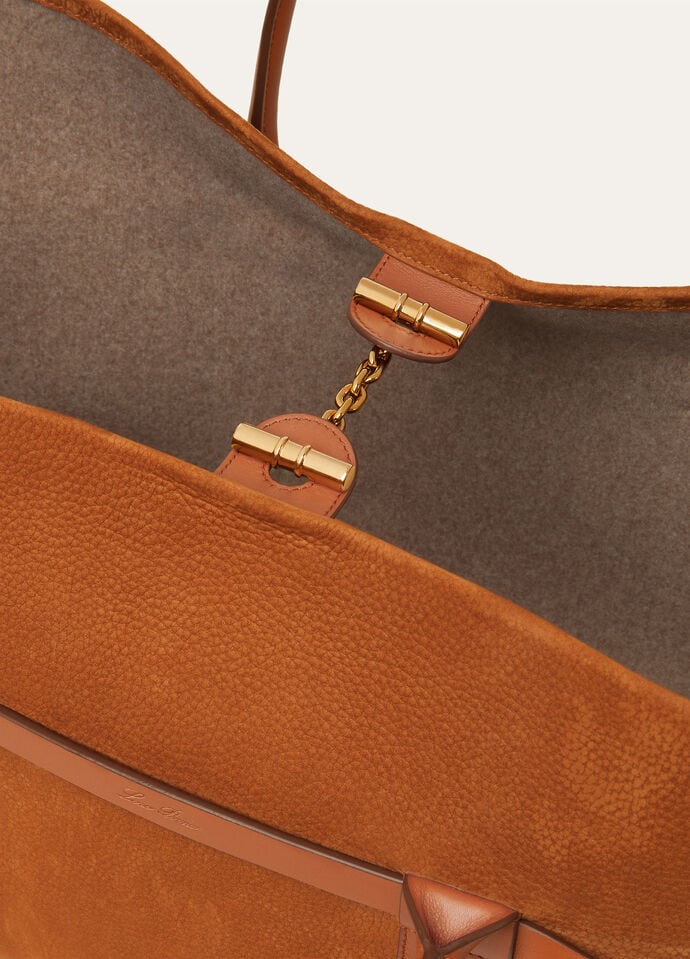 Large Ghiera Shopper Calfskin Bon Ton Brown/Sun Gold | Loro Large Ghiera Shopper Calfskin Bon Ton Brown/Sun Gold | Loro