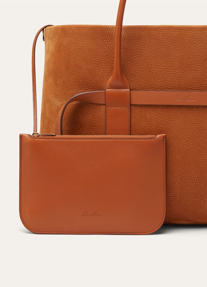 Large Ghiera Shopper Calfskin Bon Ton Brown/Sun Gold | Loro Large Ghiera Shopper Calfskin Bon Ton Brown/Sun Gold | Loro