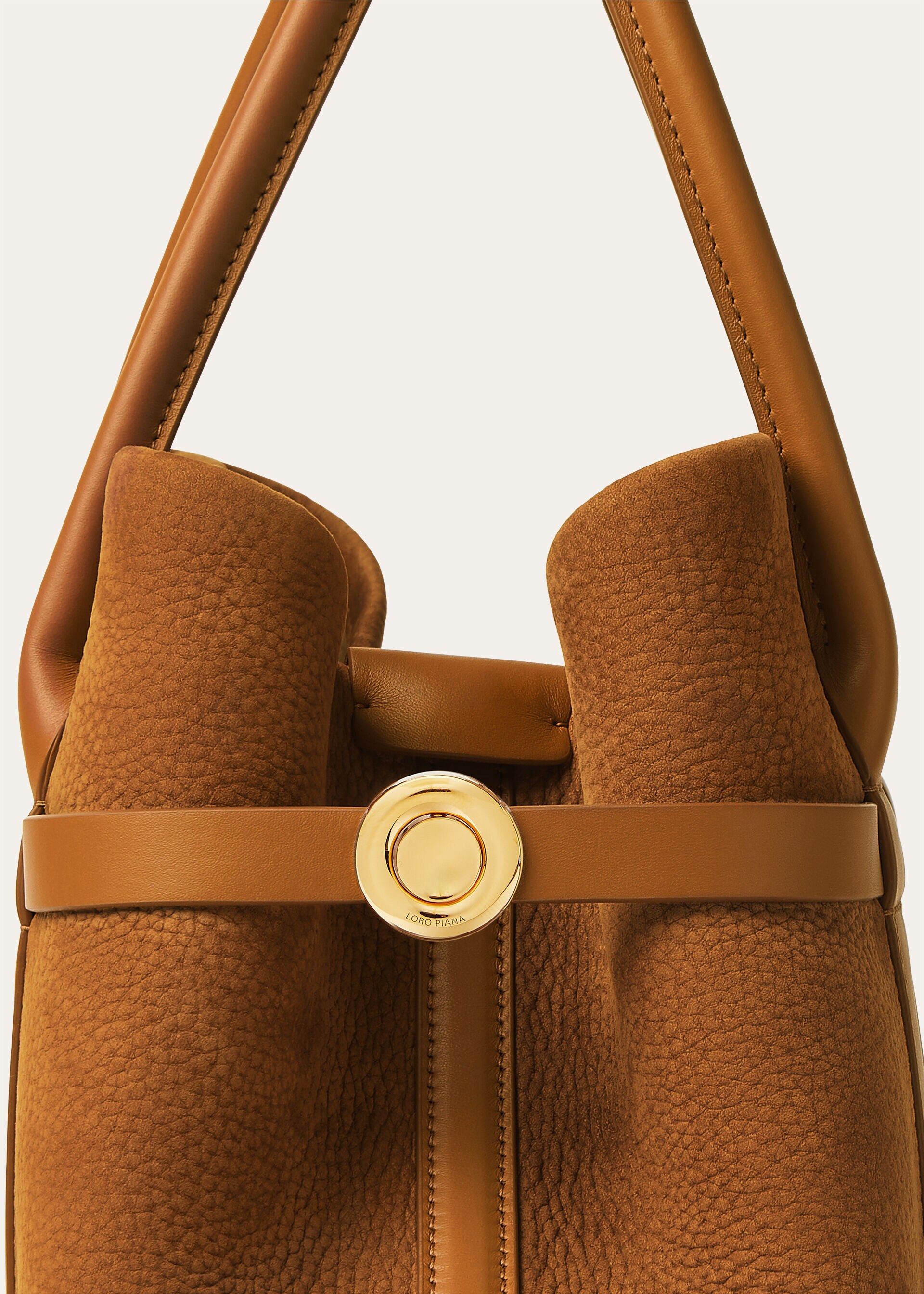 GHIERA SHOPPER SMALL GRAINED NUBUCK/RNDD LTHR