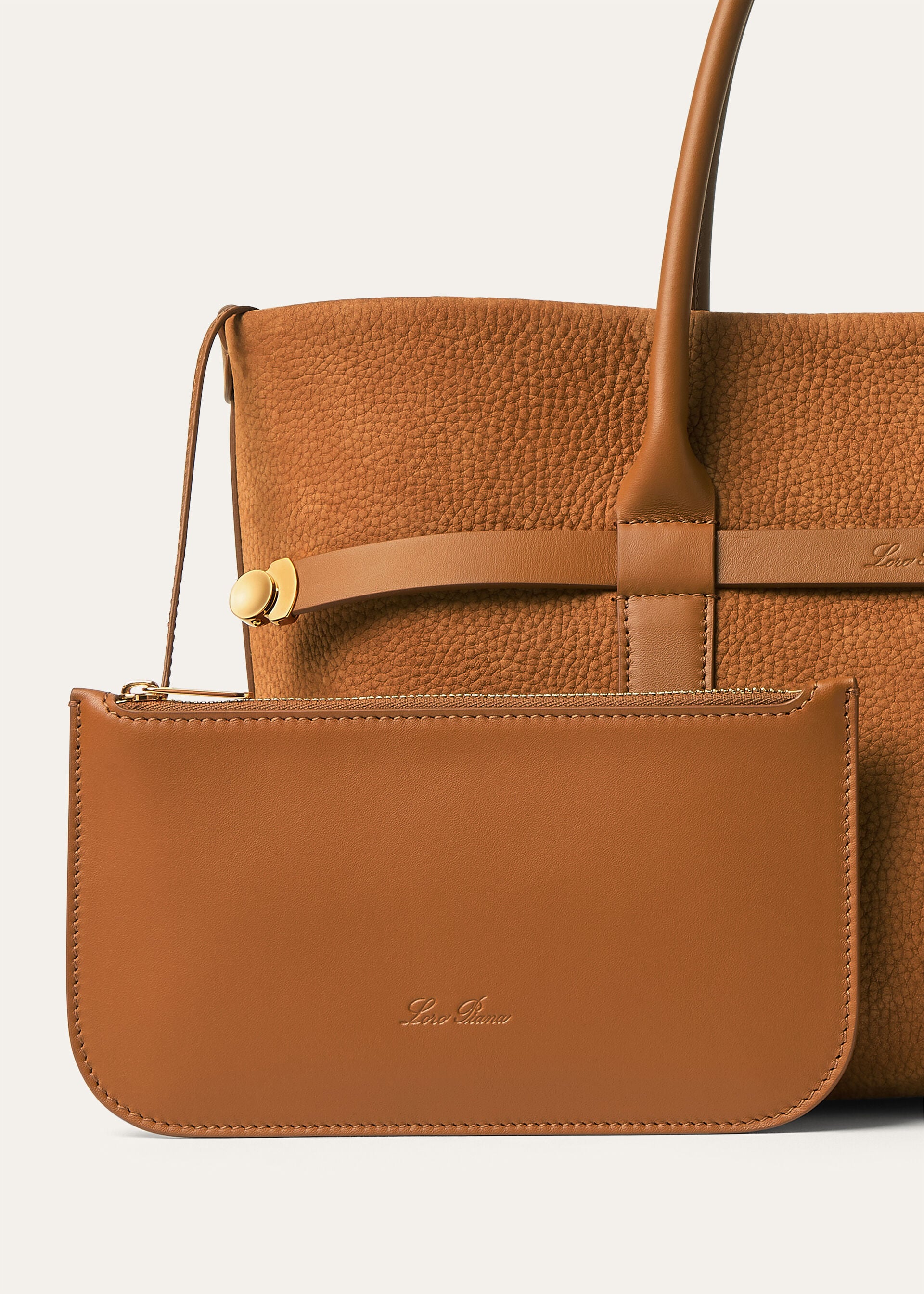 GHIERA SHOPPER SMALL GRAINED NUBUCK/RNDD LTHR