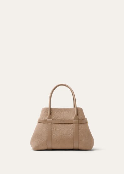 GHIERA SHOPPER SMALL GRAINED NUBUCK/RNDD LTHR