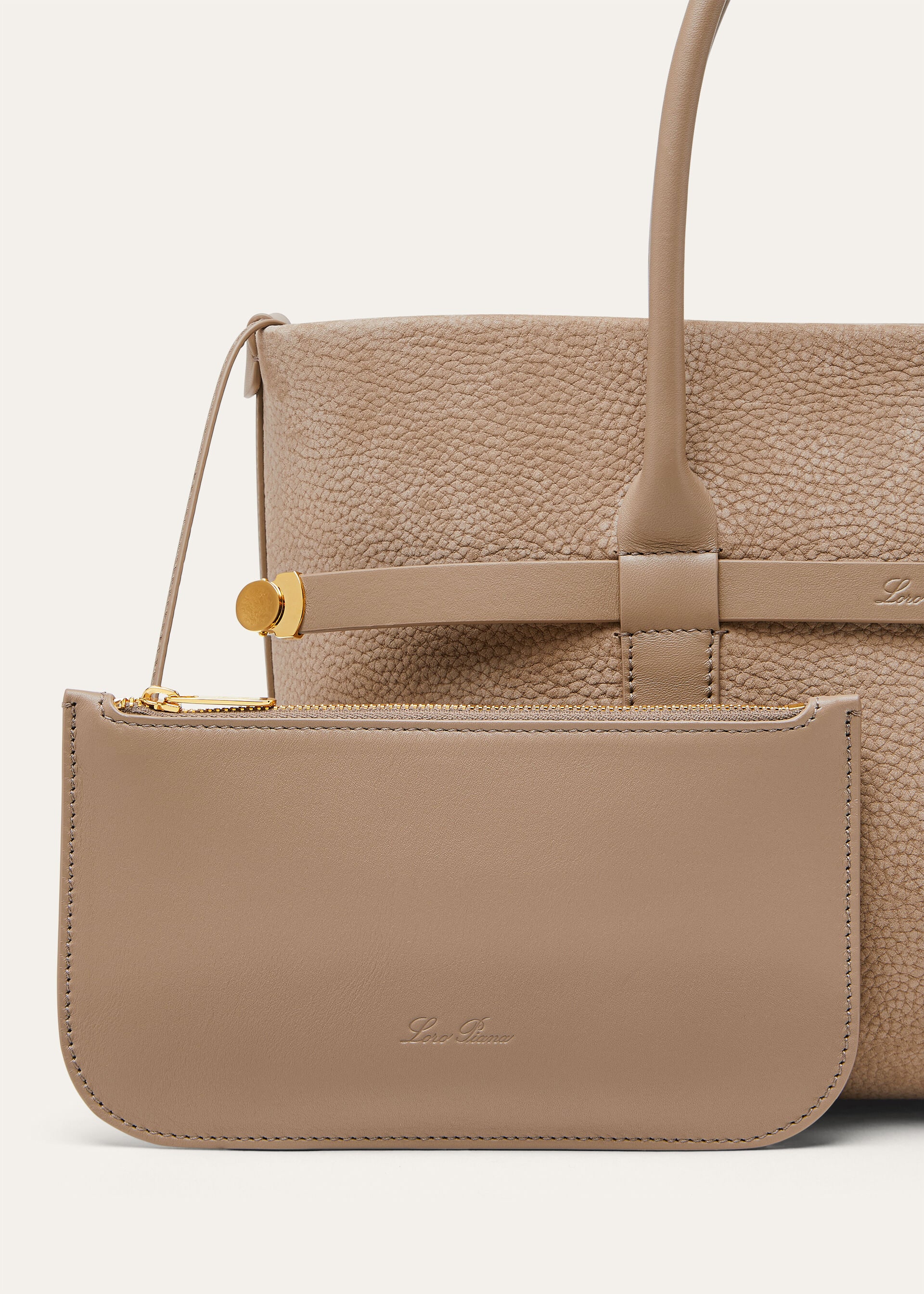 GHIERA SHOPPER SMALL GRAINED NUBUCK/RNDD LTHR