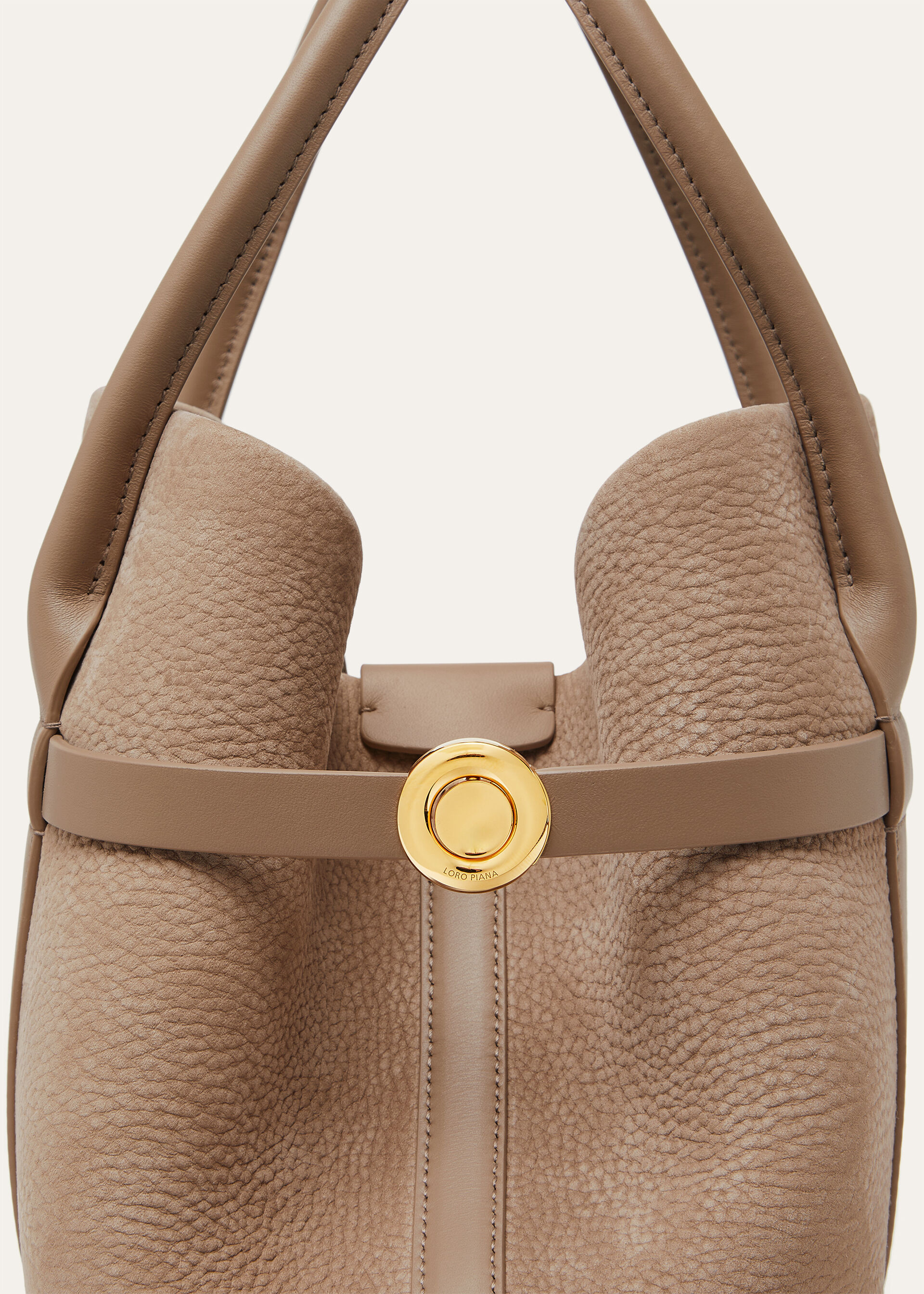 GHIERA SHOPPER SMALL GRAINED NUBUCK/RNDD LTHR